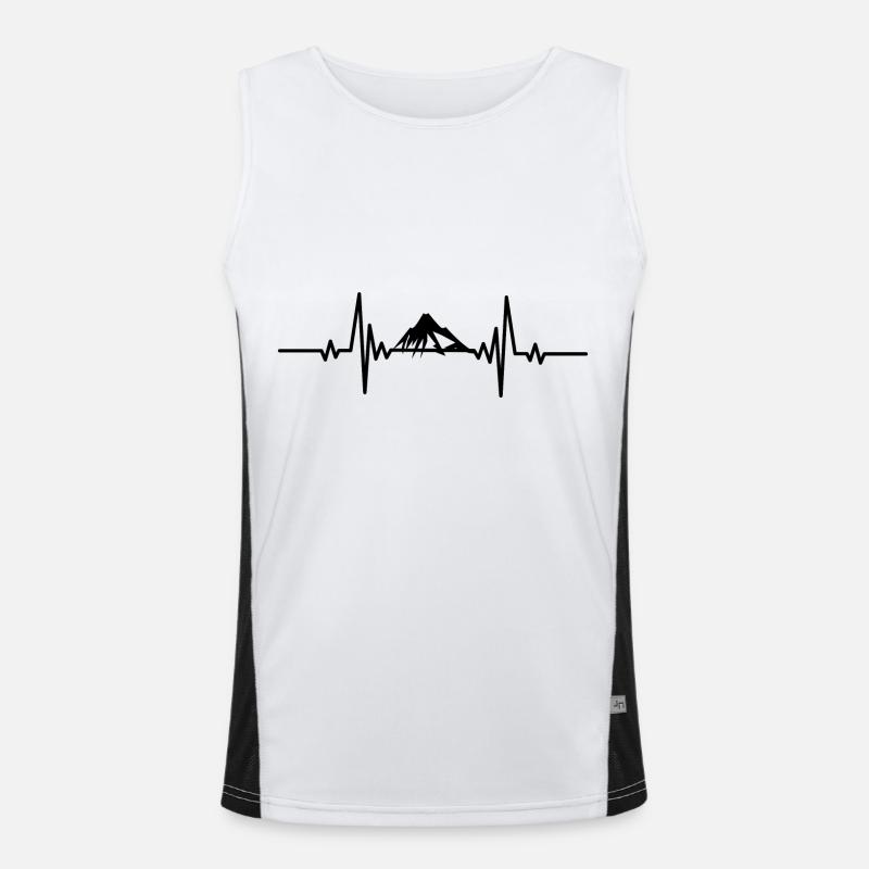 Heartbeat Montagne enneigée Débardeur respirant contrasté Homme 