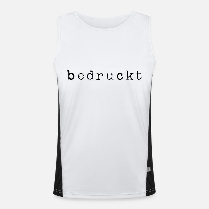 printed statement black Men's Functional Contrast Tank Top 