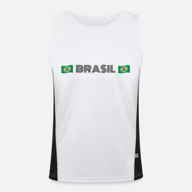 BRASIL - Men's Functional Contrast Tank Top - white/black