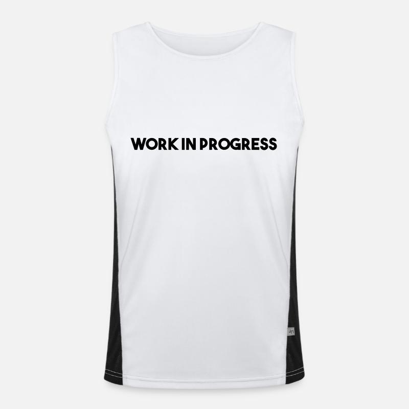 work in progress - Men's Functional Contrast Tank Top  - white/black