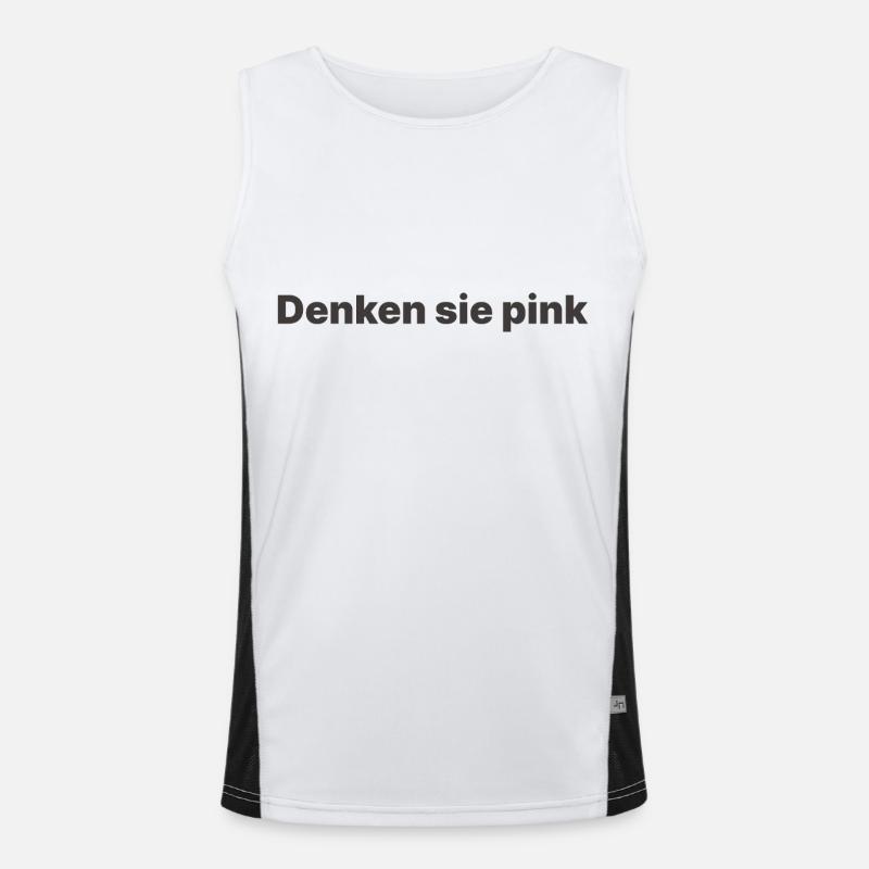 Denken sie pink Funktionelles Kontrast-Tank Top für Männer 