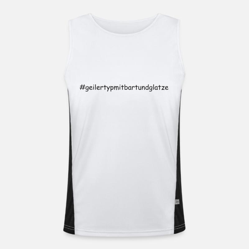 Geiler Typ Mit Bart & Glatze Glatzkopf Bartträger Funktionelles Kontrast-Tank Top für Männer 