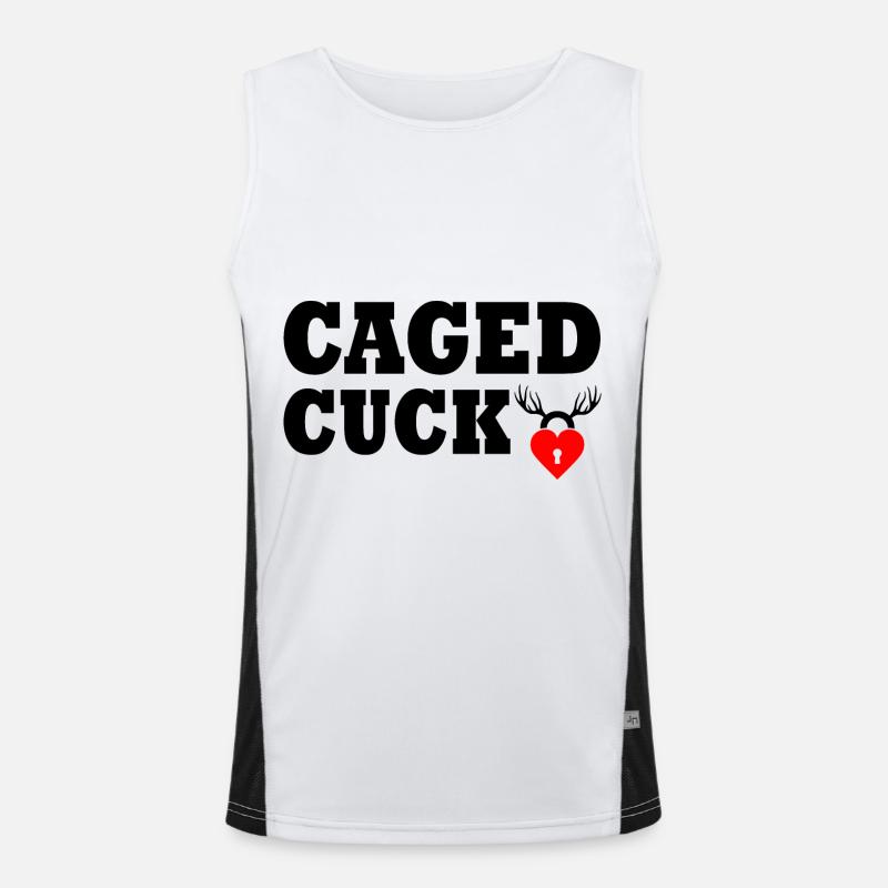 Cuckold caged cuck Men's Functional Contrast Tank Top 