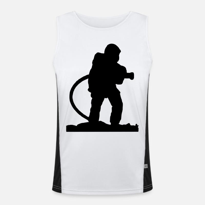 A Fire Spear - Men's Functional Contrast Tank Top  - white/black