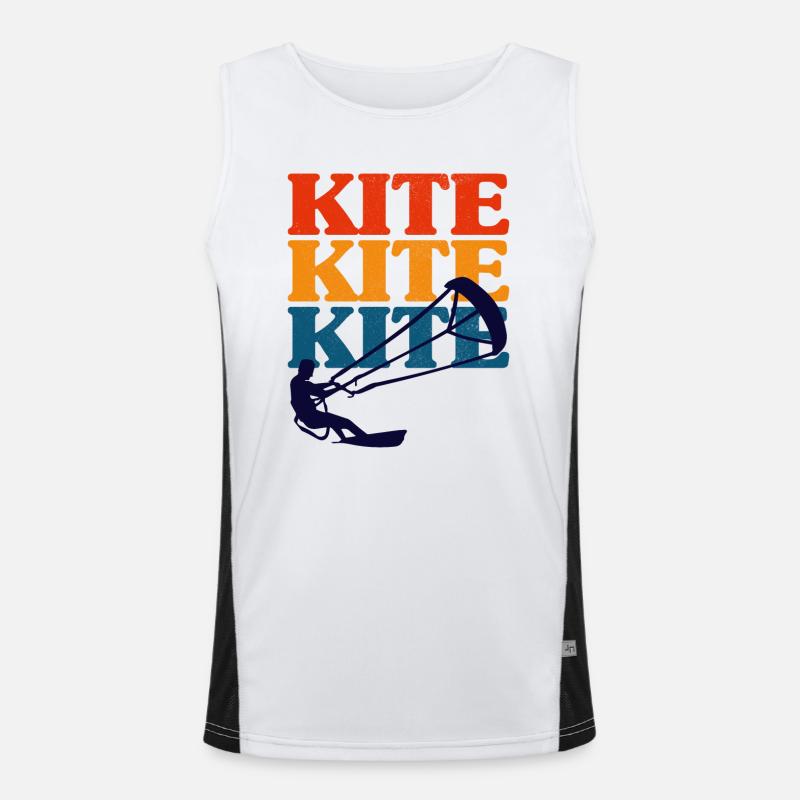 Retro Kitesurfen Kitesurfen Kiteboarding Funktionelles Kontrast-Tank Top für Männer 