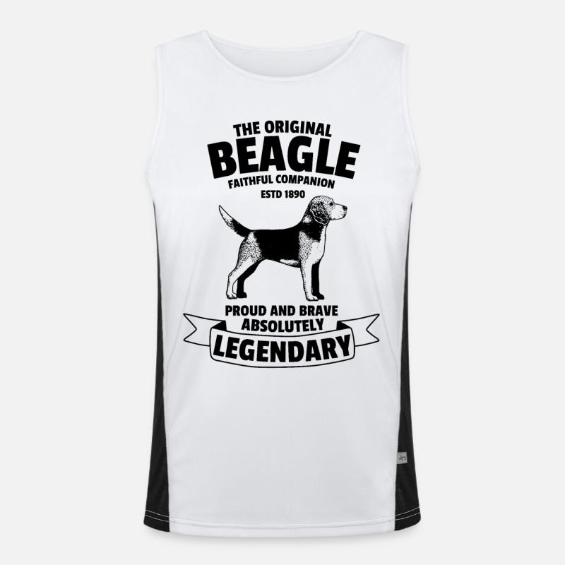 Legendärer Beagle Hund Classic Retro Vintage Funktionelles Kontrast-Tank Top für Männer 