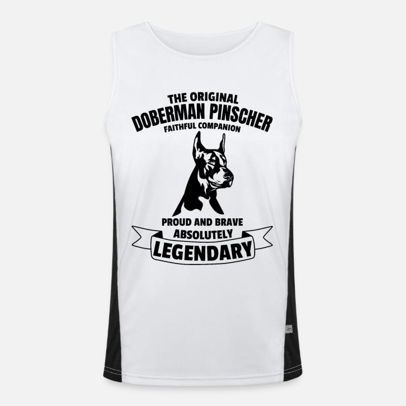 Legendärer Dobermann Hund Classic Retro Vintage Funktionelles Kontrast-Tank Top für Männer 