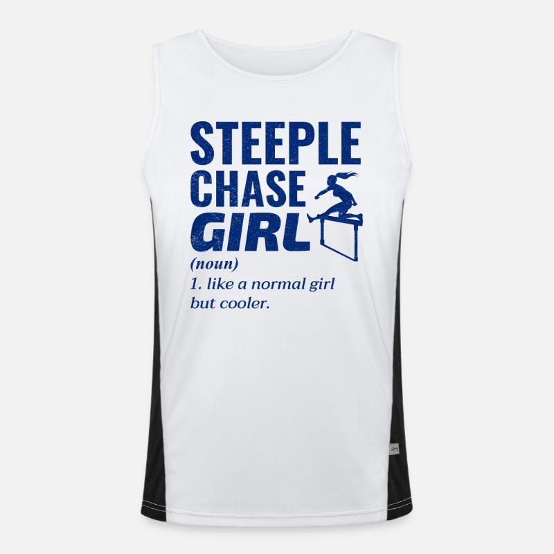 Hindernislauf Mädchen Hindernisläufer Leichtathletik Funktionelles Kontrast-Tank Top für Männer 