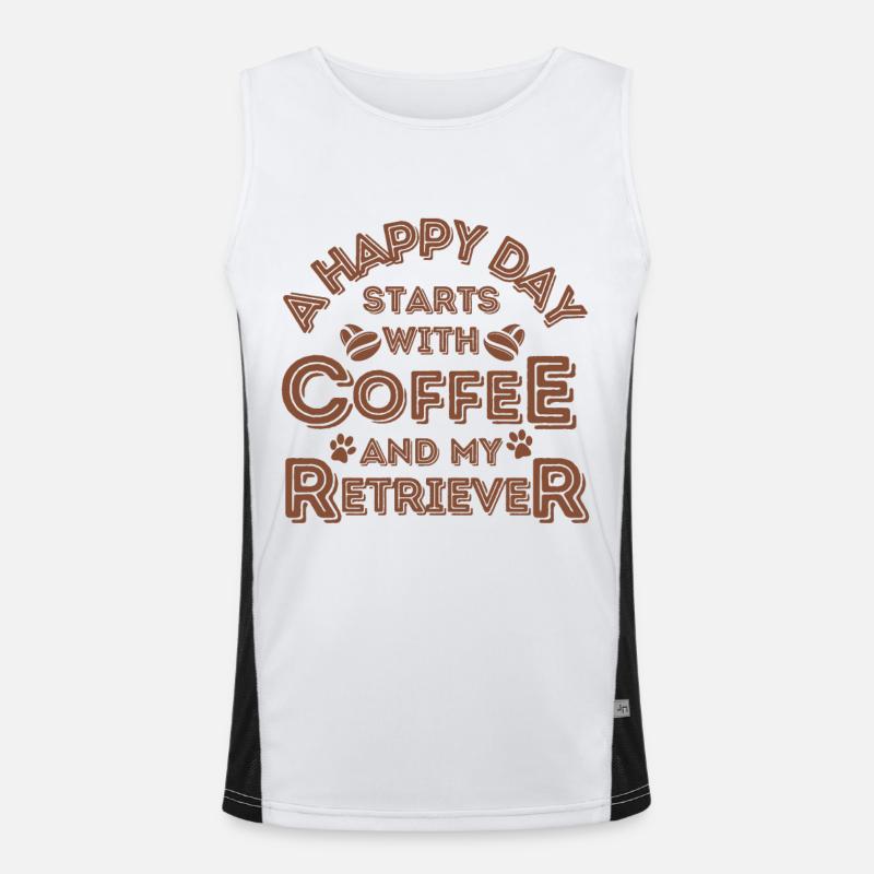 Retriever Coffee Dog Cafe Men's Functional Contrast Tank Top 
