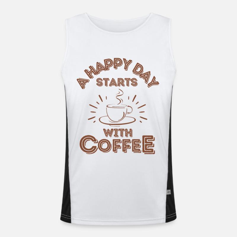A good day starts with coffee Men's Functional Contrast Tank Top 