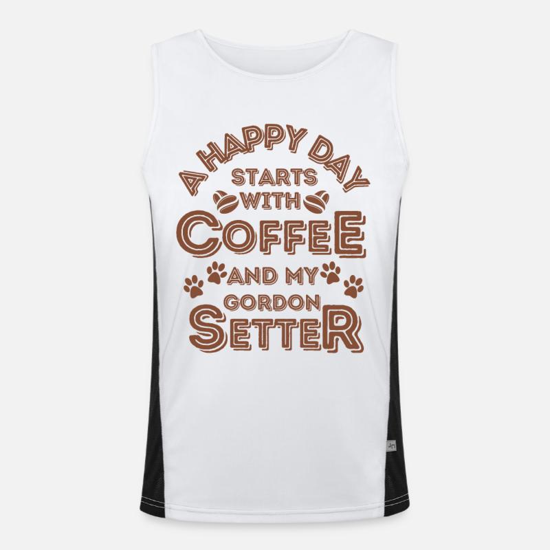 Gordon Setter Café pour chiens Débardeur respirant contrasté Homme 
