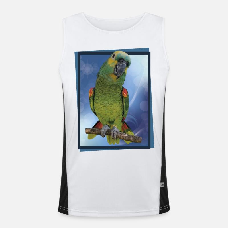 The blue-fronted amazon - Men's Functional Contrast Tank Top  - white/black