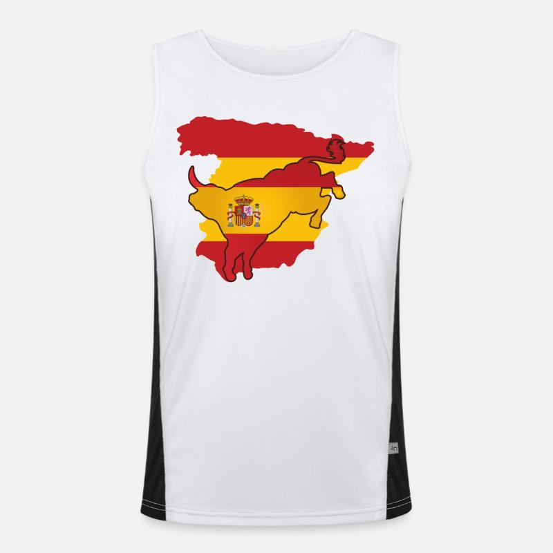 spanien flagge Spanien-Geschenk Spanischer Stier Funktionelles Kontrast-Tank Top für Männer 