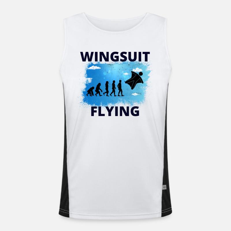 Wingsuit flying Base Jumping Skydiving Evolution Men's Functional Contrast Tank Top 