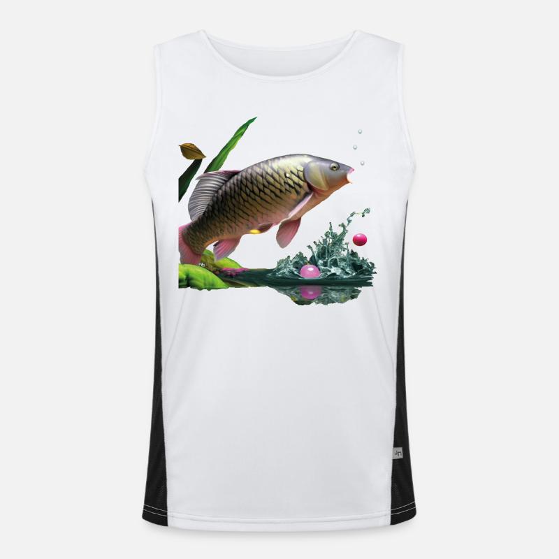 Karpfen-Meister Funktionelles Kontrast-Tank Top für Männer 