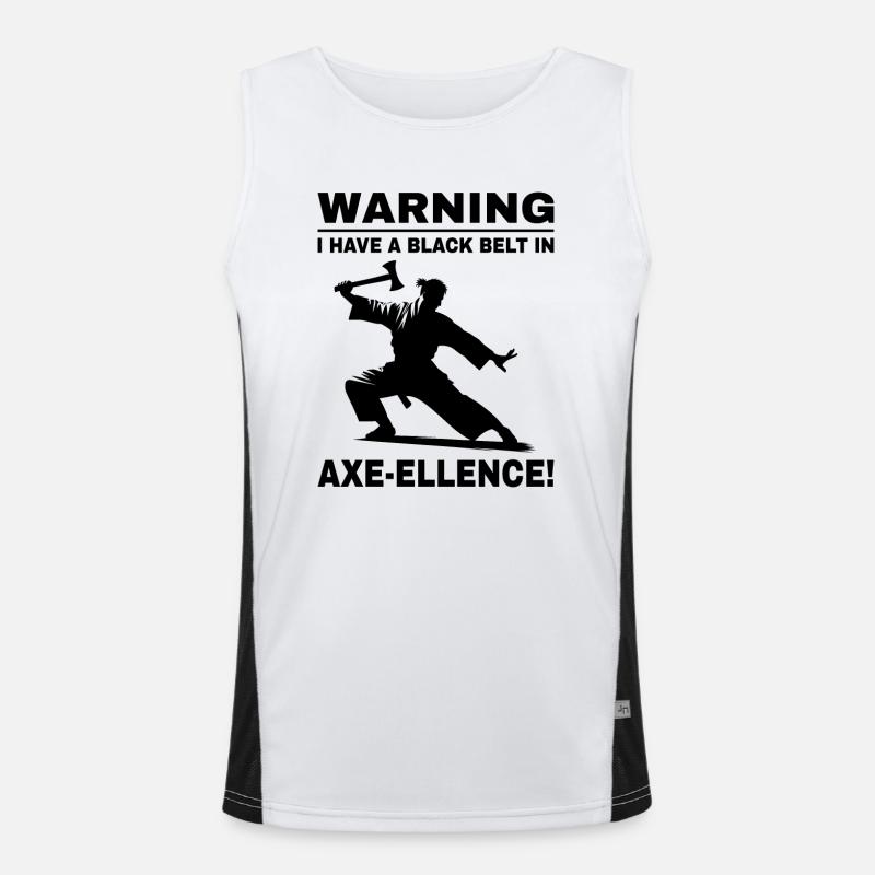 Axt Werfen Ninja Axt Werfer Schwarzgurt Lustig Funktionelles Kontrast-Tank Top für Männer 
