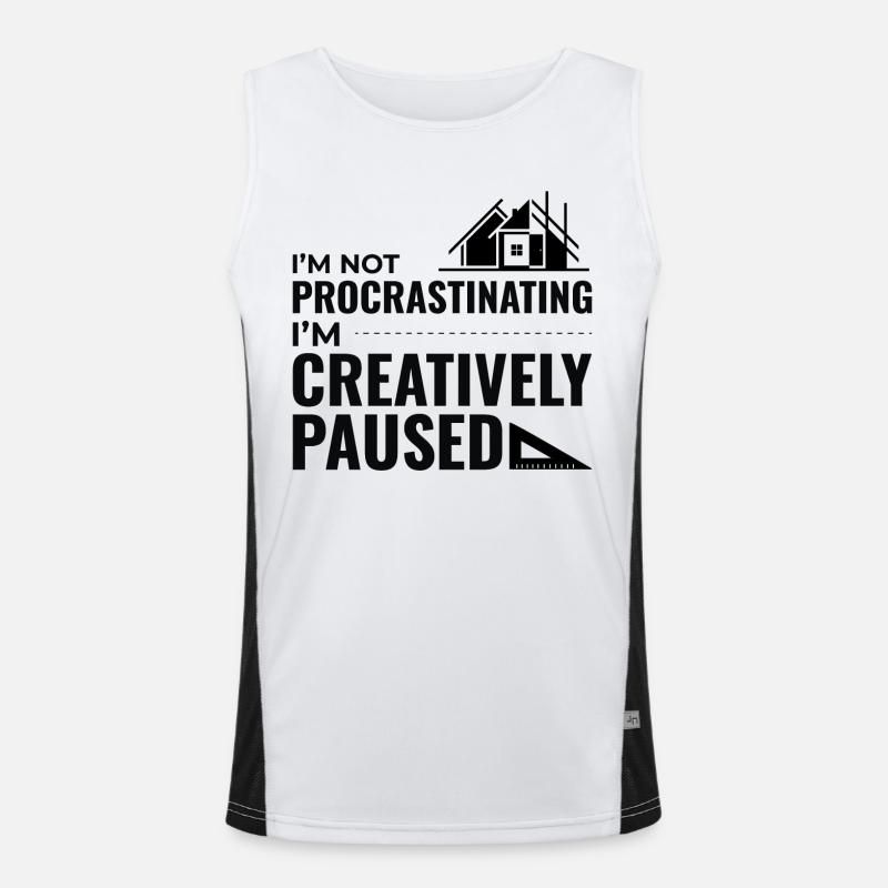 Architects Construction Creativity Procrastination - Men's Functional Contrast Tank Top  - white/black