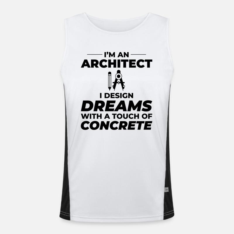 Rêve d’architecte Conception en béton Construction Débardeur respirant contrasté Homme 