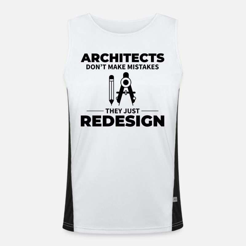 Architect: Redesigning Instead of Mistakes! - Men's Functional Contrast Tank Top - white/black