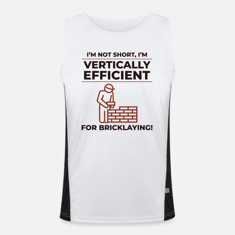 Bricklayer Bricklaying Vertical Efficiency Job - Men's Functional Contrast Tank Top  - white/black