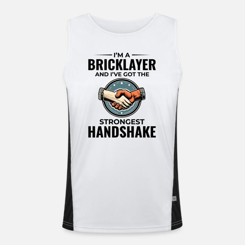 Bricklayer Wit: Crafting Solid Handshakes - Men's Functional Contrast Tank Top  - white/black