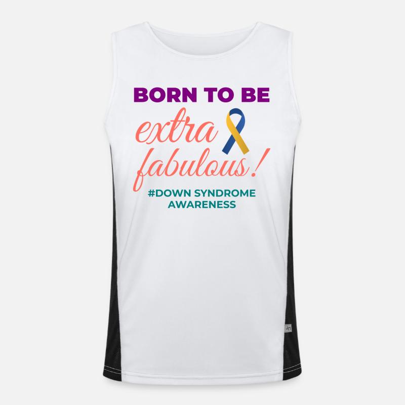 Down Syndrome Awareness Extra Fabulous - Men's Functional Contrast Tank Top  - white/black