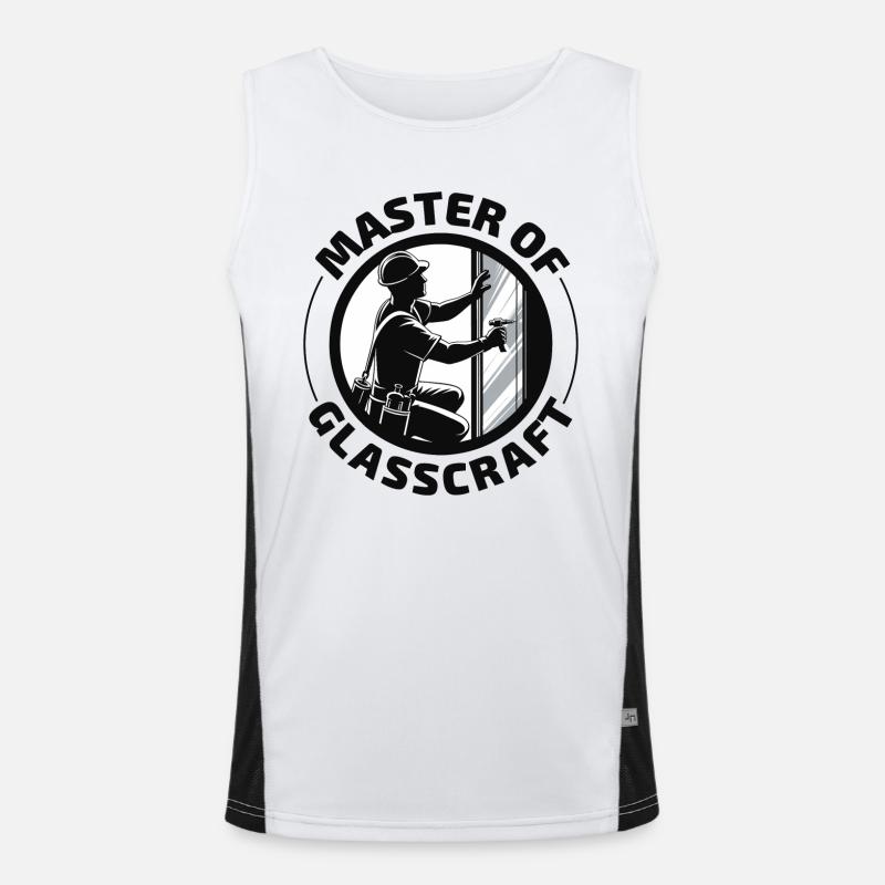 Glazier Window Glass Fitting Fitter Glasswork Men's Functional Contrast Tank Top 