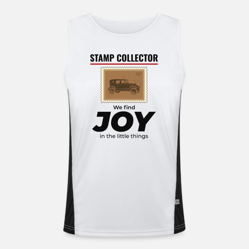 Stamp Collector Collecting Hobby Philatelist Men's Functional Contrast Tank Top 