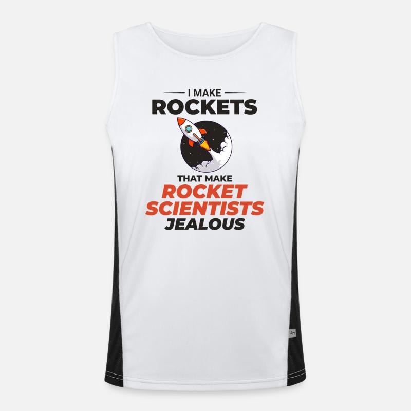 Aerospace Engineer Astronautical Rocket Scientist - Men's Functional Contrast Tank Top  - white/black