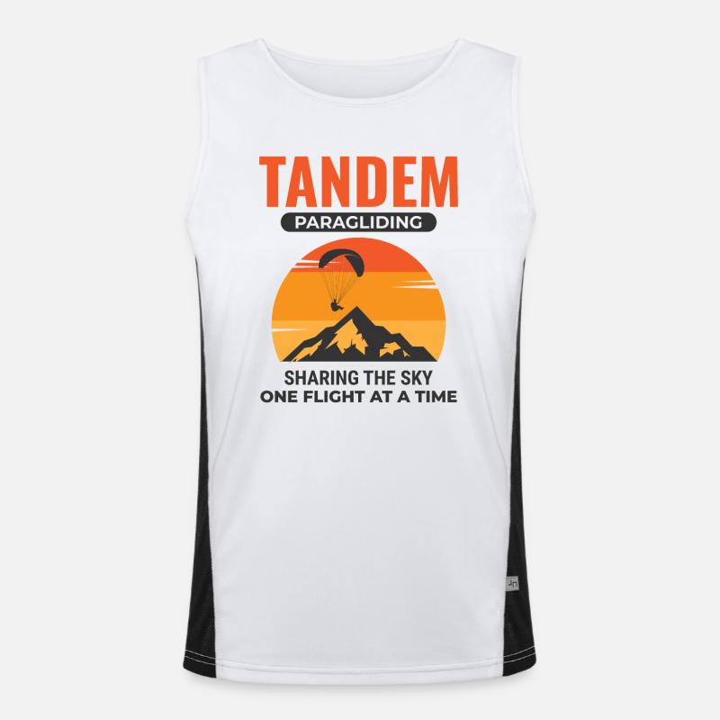 Tandem Gleitschirm Pilot Gleitschirm Extremsport Funktionelles Kontrast-Tank Top für Männer 