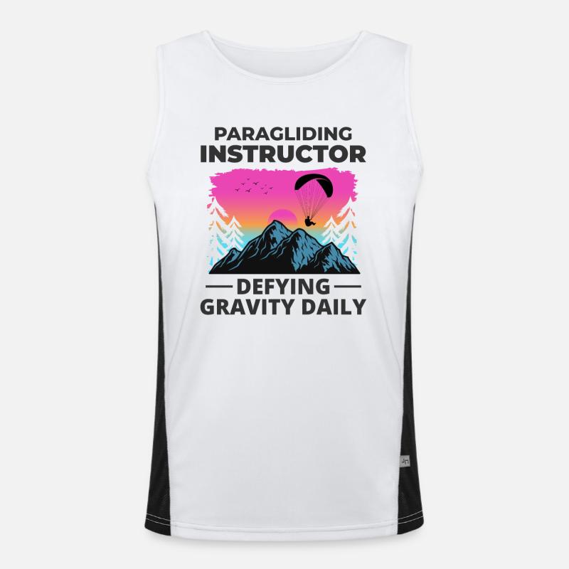Gleitschirmpilot Gleitschirmlehrer Berge Funktionelles Kontrast-Tank Top für Männer 