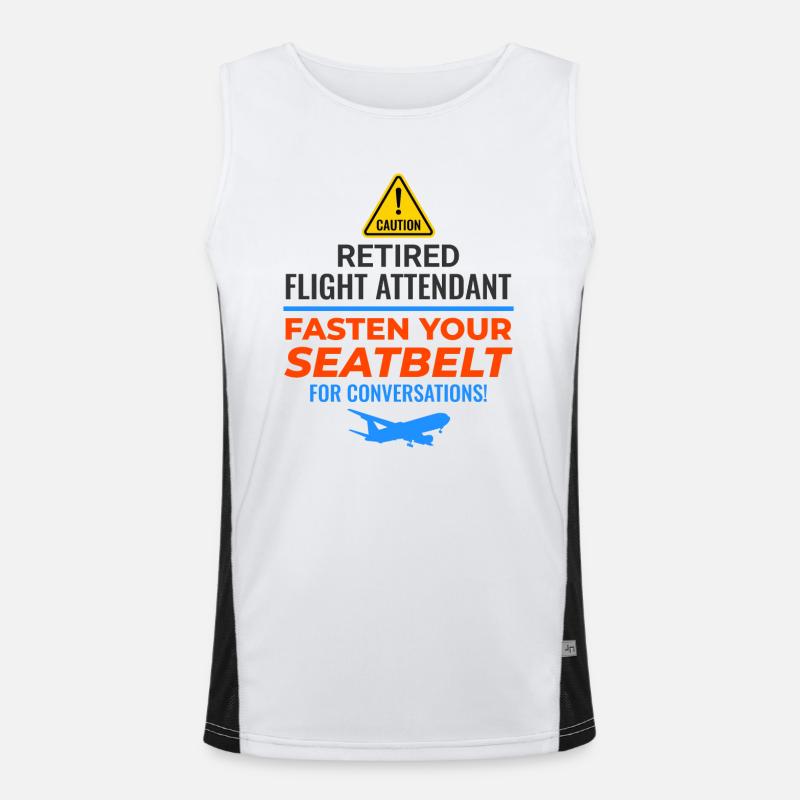 Retired Flight Attendant Aviation Cabin Crew Men's Functional Contrast Tank Top 