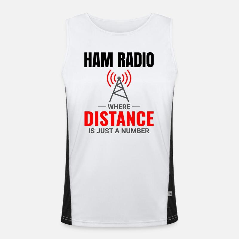 Frequenz der Funkwellen des Amateurfunkers Funktionelles Kontrast-Tank Top für Männer 