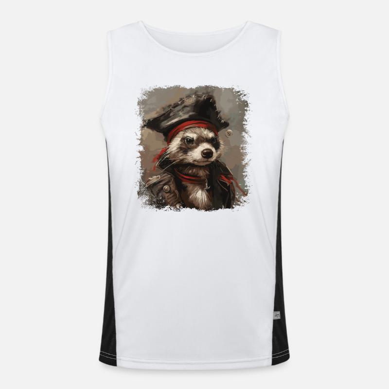 Frettchen Pirat Funktionelles Kontrast-Tank Top für Männer 