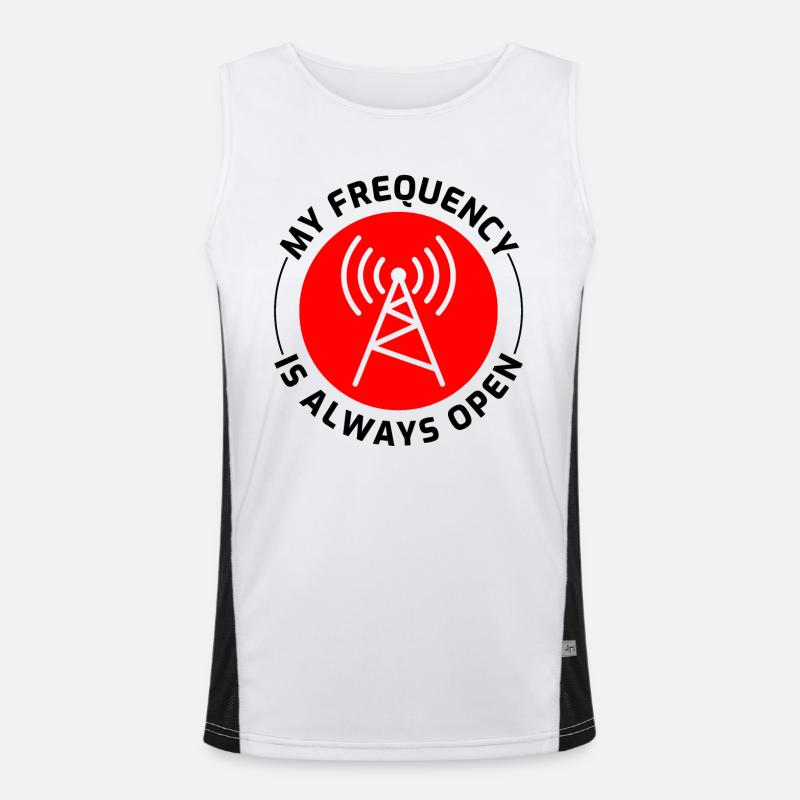 Frequenz der Funkwellen des Amateurfunkers Funktionelles Kontrast-Tank Top für Männer 