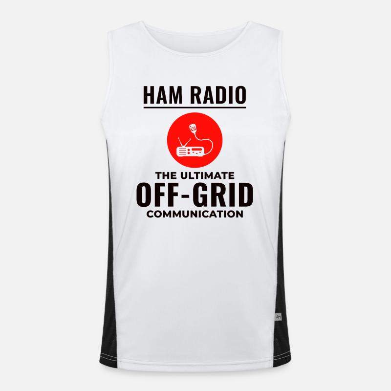 Frequenz der Funkwellen des Amateurfunkers Funktionelles Kontrast-Tank Top für Männer 