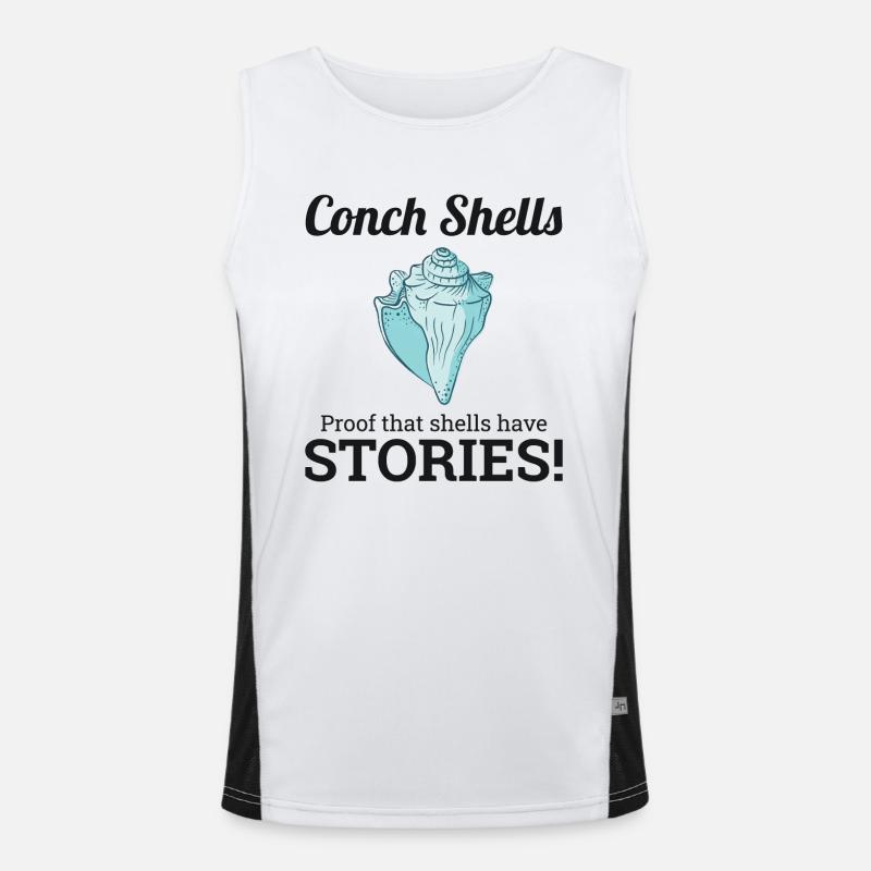 Conch Seashells Collector Beachcomber Sea Shell Men's Functional Contrast Tank Top 