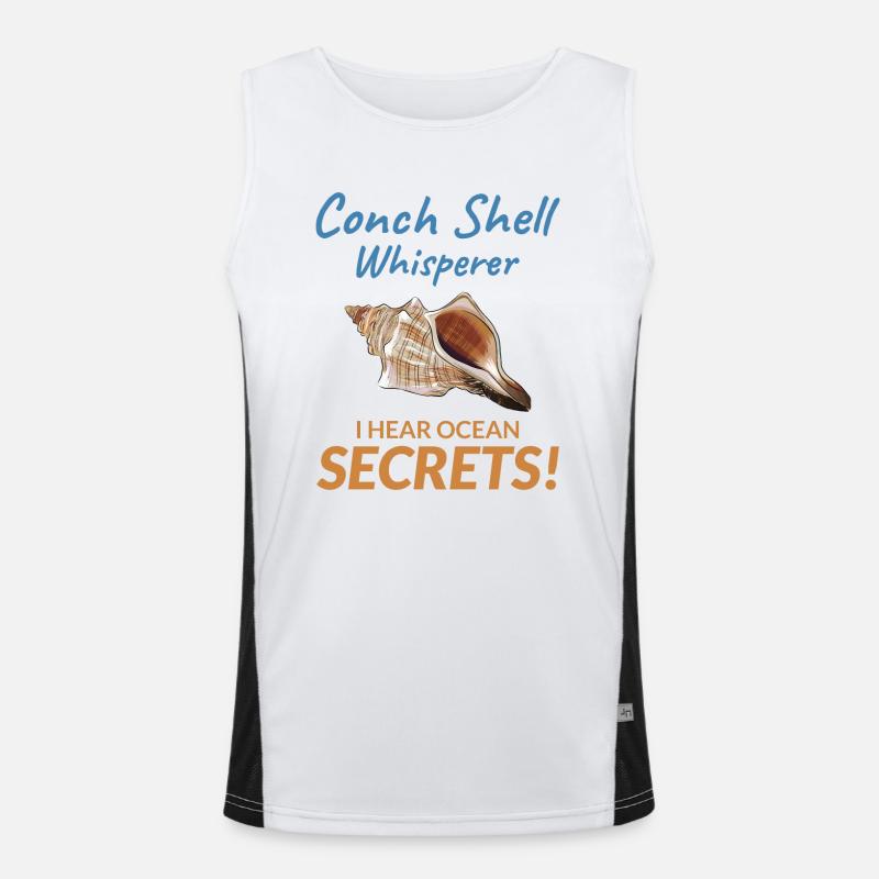 Conch Seashells Collector Beachcomber Sea Shell Men's Functional Contrast Tank Top 