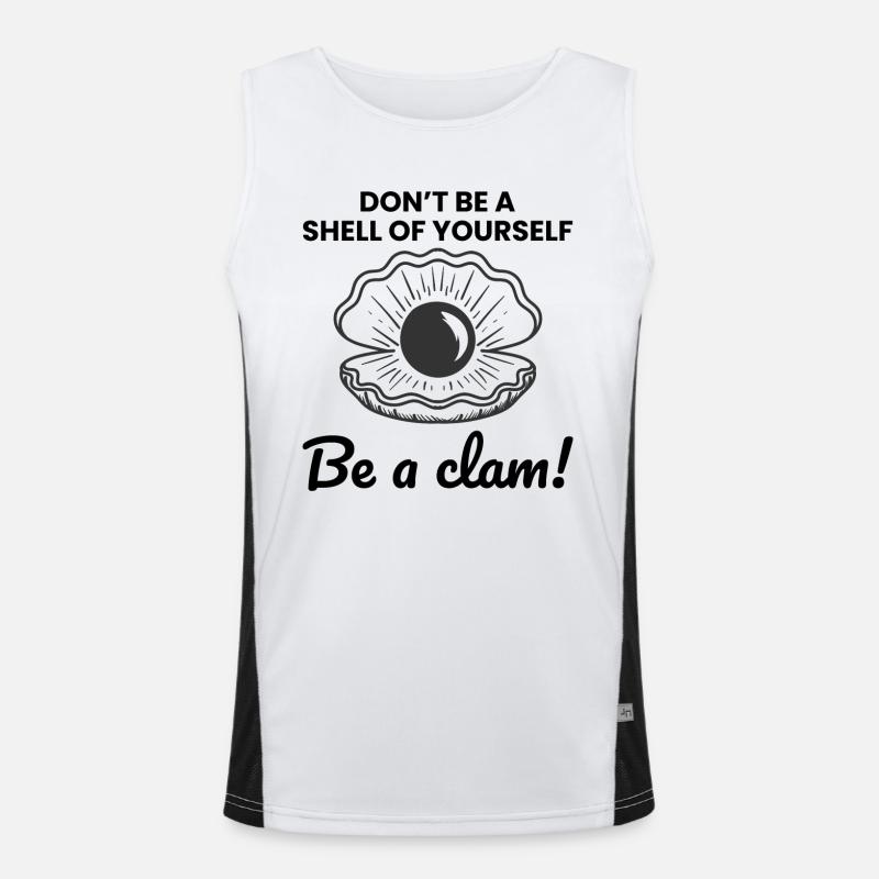 Clam Shell Seashells Collector Beachcomber Beach Men's Functional Contrast Tank Top 