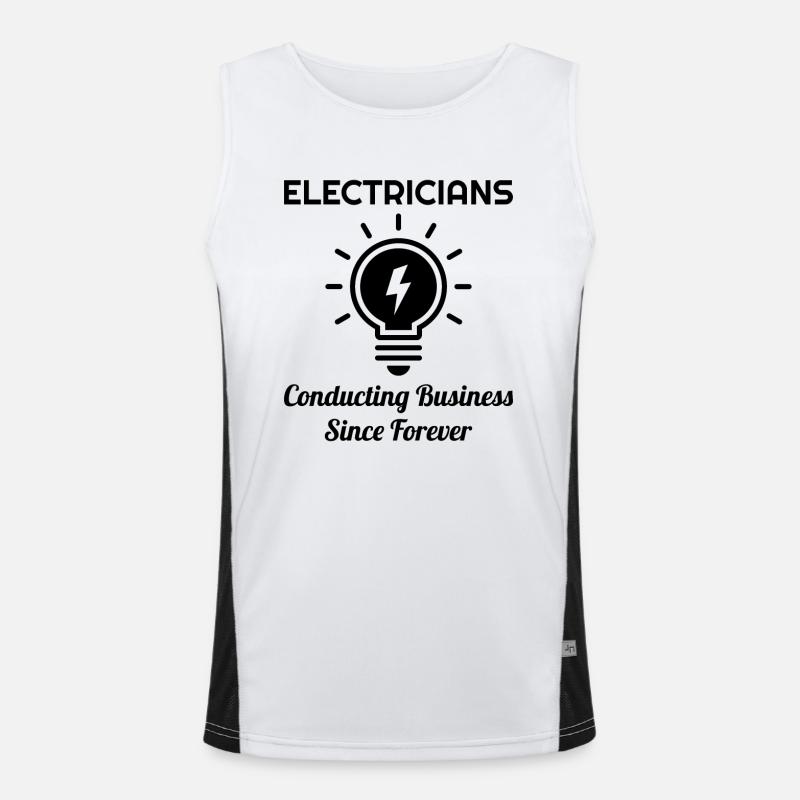 Electrician Humor Electrical Technician Engineer Men's Functional Contrast Tank Top 