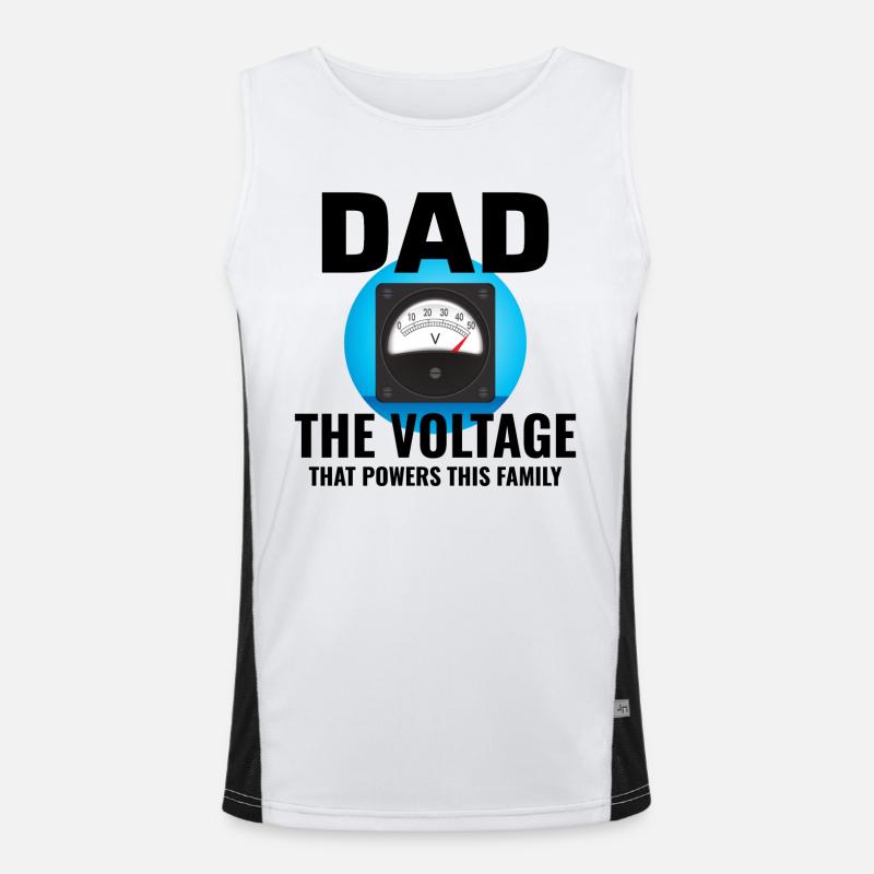 Electrician Dad Electrical Technician Engineer - Men's Functional Contrast Tank Top  - white/black