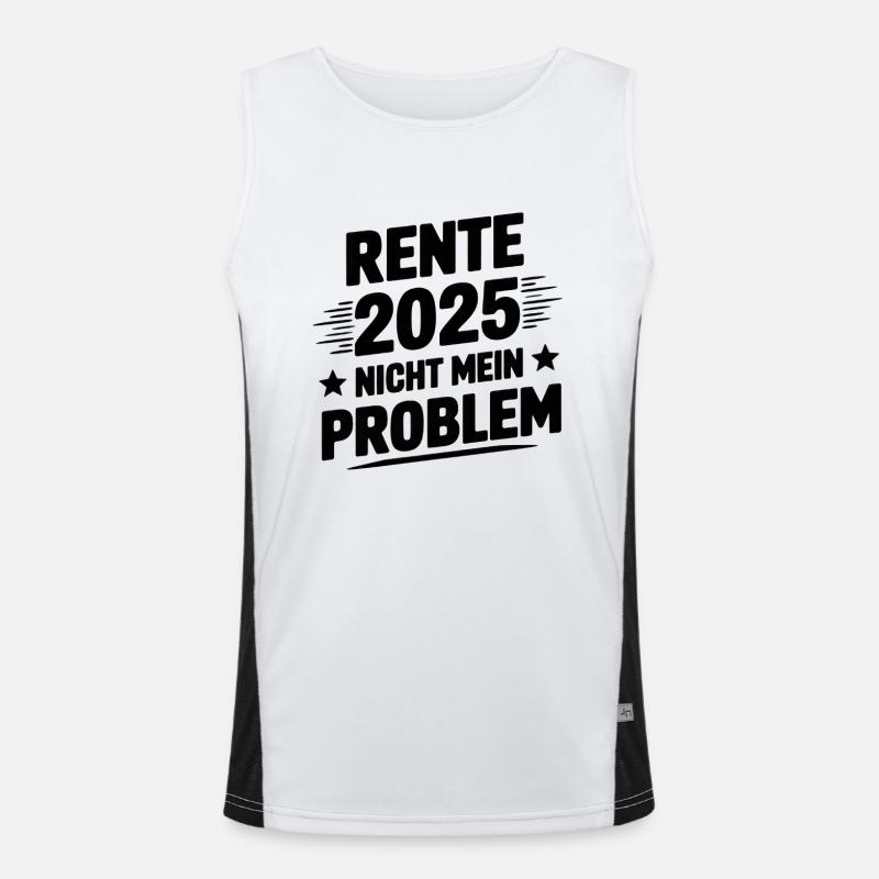 Pension 2025 not my problem - Men's Functional Contrast Tank Top  - white/black