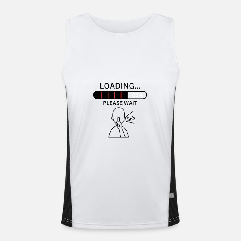 Loading Please Wait - Men's Functional Contrast Tank Top  - white/black
