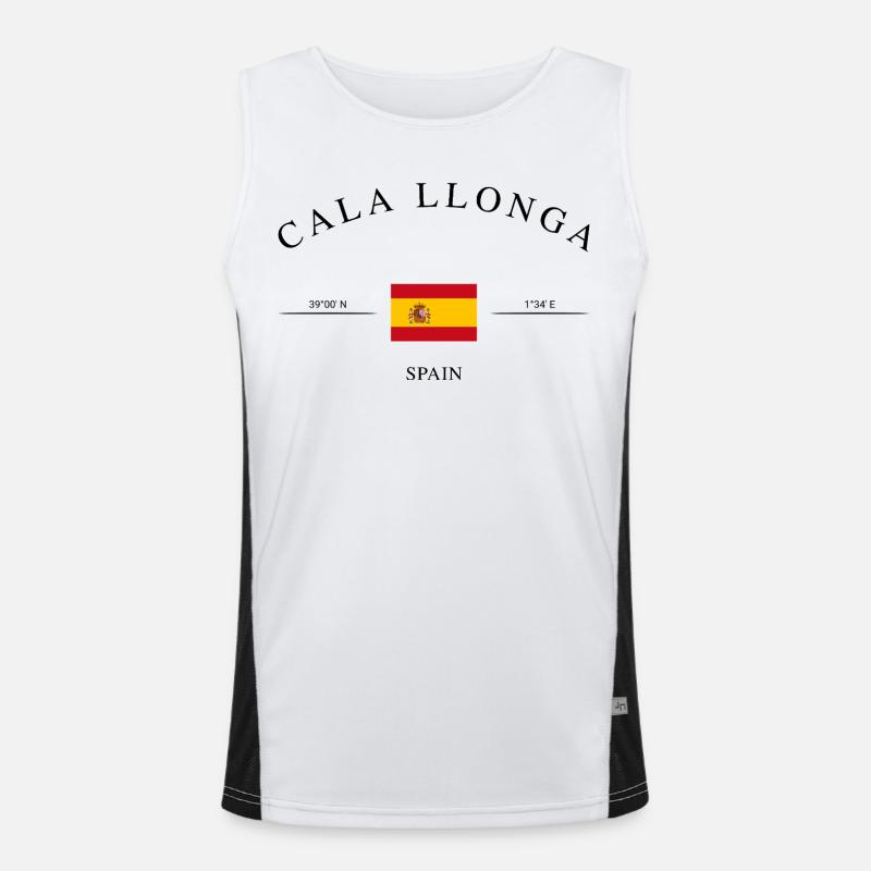 Cala Llonga, Espagne, coordonne les vacances, souvenir Débardeur respirant contrasté Homme 