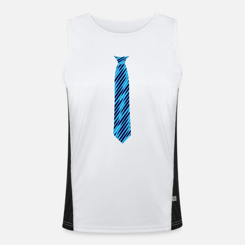 tie pattern oblique blue Men's Functional Contrast Tank Top 
