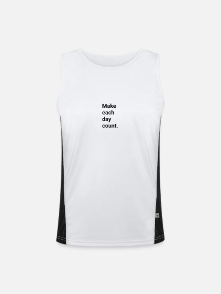 Make each day count - Men's Functional Contrast Tank Top  - white/black