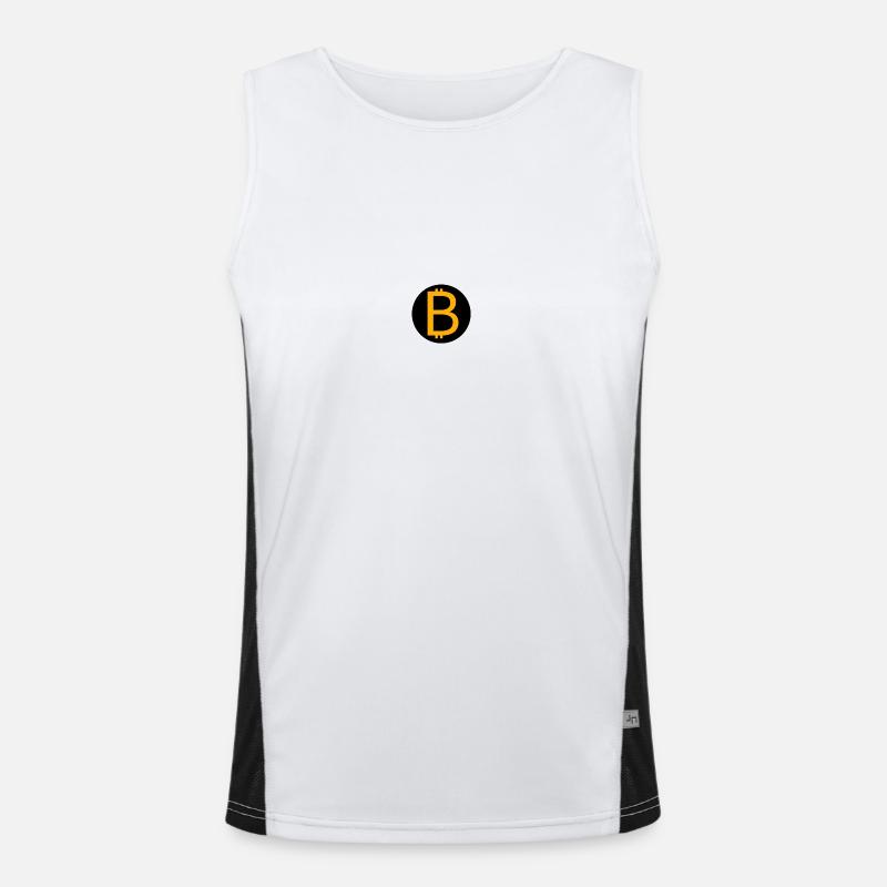 BTC-Bitcoin Logo Funktionelles Kontrast-Tank Top für Männer 