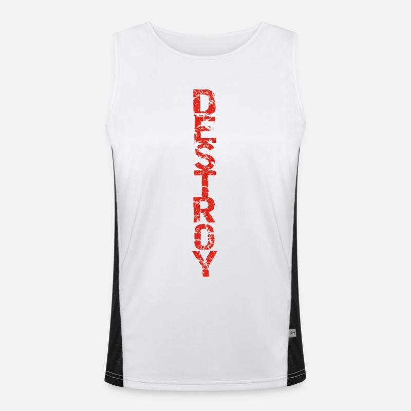 Destroy in red Men's Functional Contrast Tank Top 