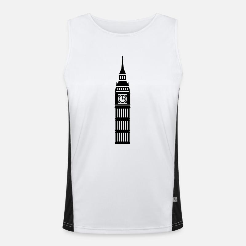 London - Men's Functional Contrast Tank Top  - white/black