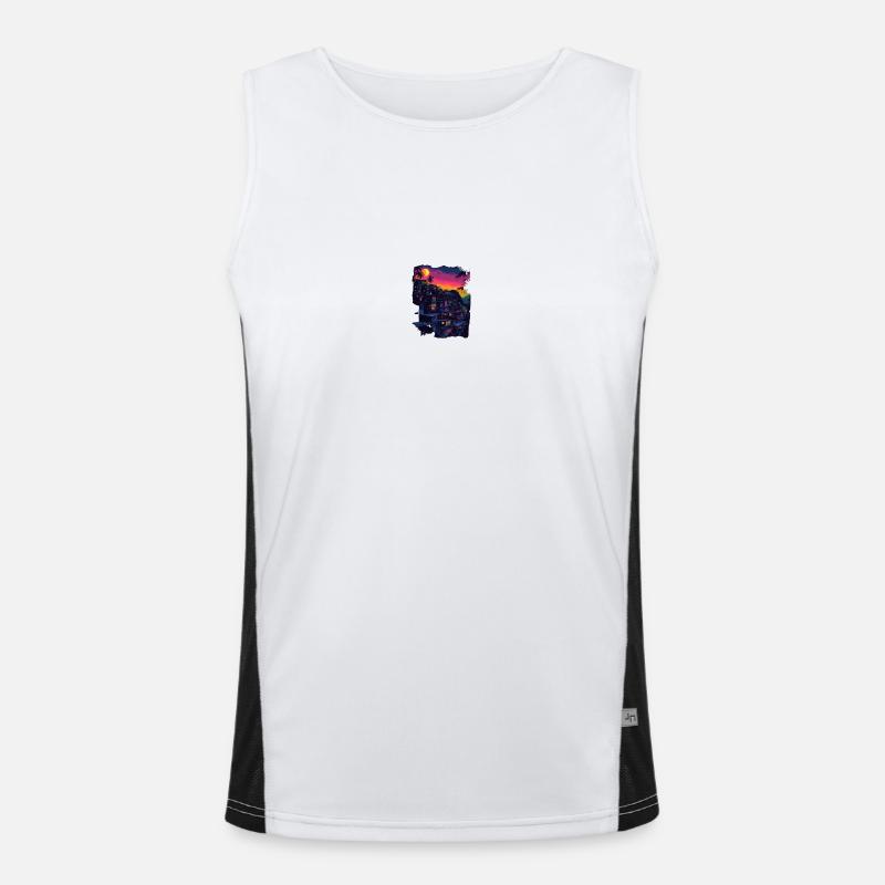 Favela bei Nacht Funktionelles Kontrast-Tank Top für Männer 